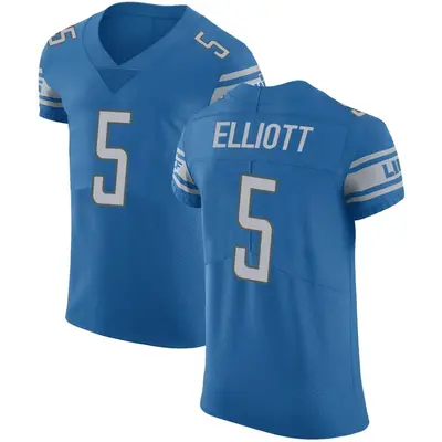 Men's Elite DeShon Elliott Detroit Lions Blue Team Color Vapor Untouchable Jersey