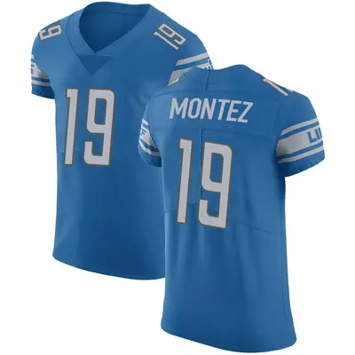 Men's Elite Steven Montez Detroit Lions Blue Team Color Vapor Untouchable Jersey