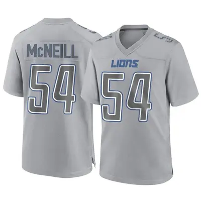 Men's Game Alim McNeill Detroit Lions Gray Atmosphere Fashion Jersey