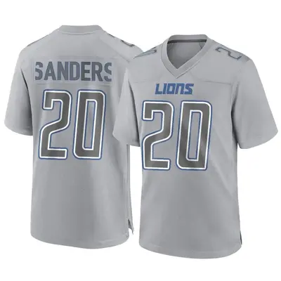 Men's Game Barry Sanders Detroit Lions Gray Atmosphere Fashion Jersey