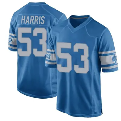 Men's Game Charles Harris Detroit Lions Blue Throwback Vapor Untouchable Jersey