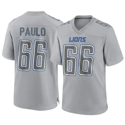 Men's Game Darrin Paulo Detroit Lions Gray Atmosphere Fashion Jersey