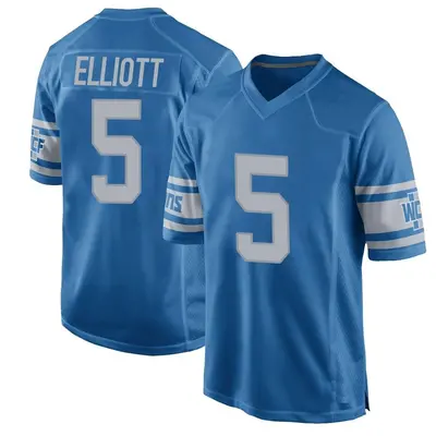 Men's Game DeShon Elliott Detroit Lions Blue Throwback Vapor Untouchable Jersey