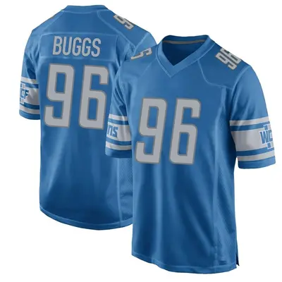 Men's Game Isaiah Buggs Detroit Lions Blue Team Color Jersey