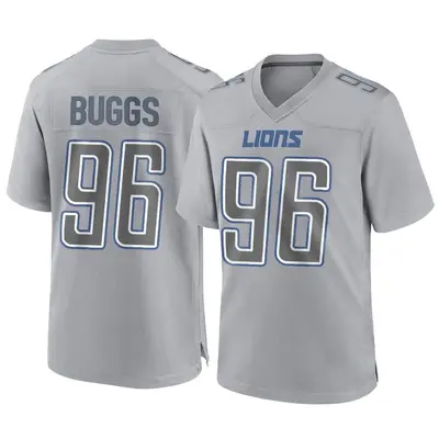 Men's Game Isaiah Buggs Detroit Lions Gray Atmosphere Fashion Jersey