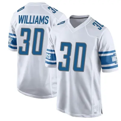 Men's Game Jamaal Williams Detroit Lions White Jersey
