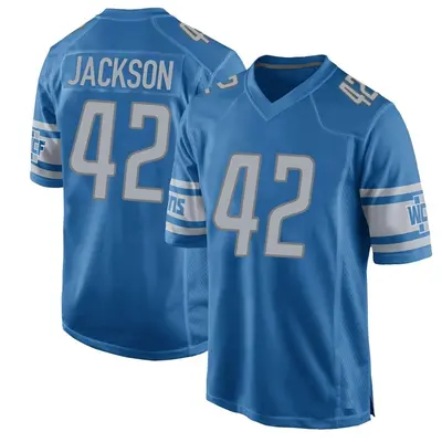 Men's Game Justin Jackson Detroit Lions Blue Team Color Jersey