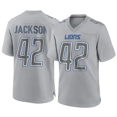 Men's Game Justin Jackson Detroit Lions Gray Atmosphere Fashion Jersey
