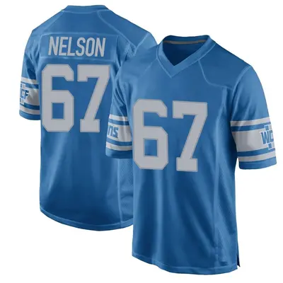 Men's Game Matt Nelson Detroit Lions Blue Throwback Vapor Untouchable Jersey