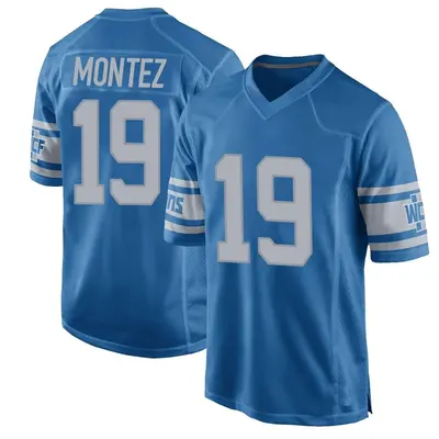 Men's Game Steven Montez Detroit Lions Blue Throwback Vapor Untouchable Jersey