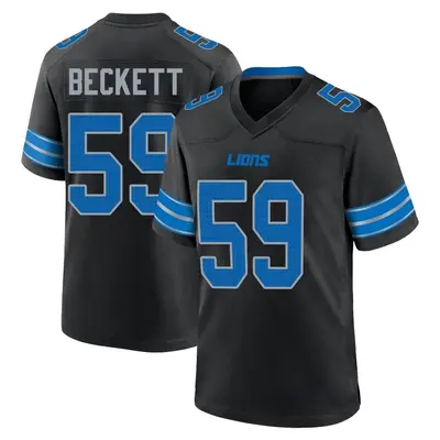 Men's Game Tavante Beckett Detroit Lions Black Alternate 2nd Jersey