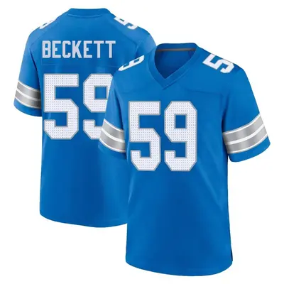 Men's Game Tavante Beckett Detroit Lions Blue 2nd Jersey