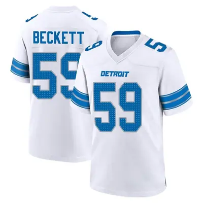 Men's Game Tavante Beckett Detroit Lions White 2nd Jersey