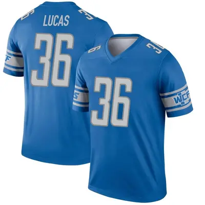 Men's Legend Chase Lucas Detroit Lions Blue Jersey