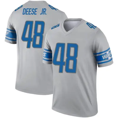 Men's Legend Derrick Deese Jr. Detroit Lions Gray Inverted Jersey