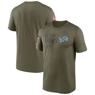 Men's Legend Detroit Lions Olive 2022 Salute to Service Team T-Shirt