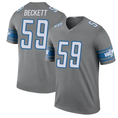Men's Legend Tavante Beckett Detroit Lions Color Rush Steel Jersey