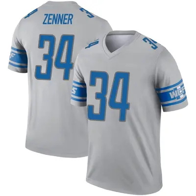 Men's Legend Zach Zenner Detroit Lions Gray Inverted Jersey
