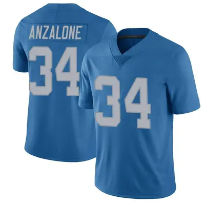 Men's Limited Alex Anzalone Detroit Lions Blue Throwback Vapor Untouchable Jersey