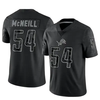 Men's Limited Alim McNeill Detroit Lions Black Reflective Jersey