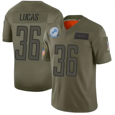 Men's Limited Chase Lucas Detroit Lions Camo 2019 Salute to Service Jersey