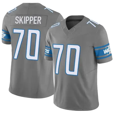 Men's Limited Dan Skipper Detroit Lions Silver Vapor F.U.S.E. Jersey