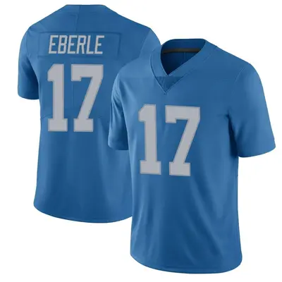 Men's Limited Dominik Eberle Detroit Lions Blue Throwback Vapor Untouchable Jersey