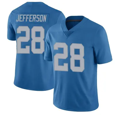 Men's Limited Jermar Jefferson Detroit Lions Blue Throwback Vapor Untouchable Jersey