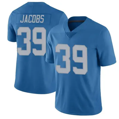 Men's Limited Jerry Jacobs Detroit Lions Blue Throwback Vapor Untouchable Jersey