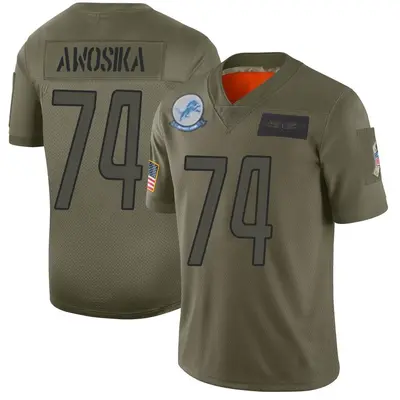 Men's Limited Kayode Awosika Detroit Lions Camo 2019 Salute to Service Jersey