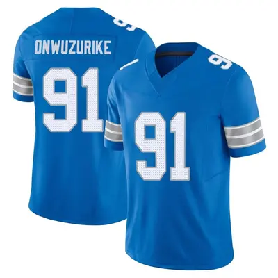 Men's Limited Levi Onwuzurike Detroit Lions Blue Vapor F.U.S.E. 2nd Jersey