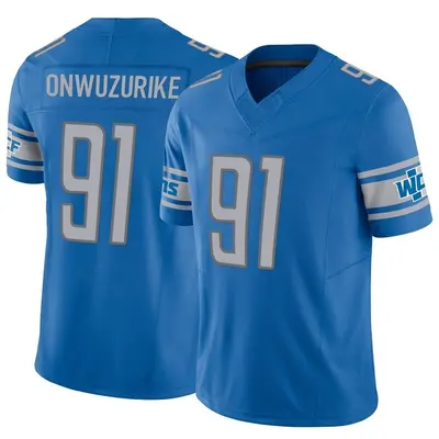 Men's Limited Levi Onwuzurike Detroit Lions Blue Vapor F.U.S.E. Jersey