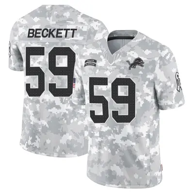 Men's Limited Tavante Beckett Detroit Lions Arctic Camo 2024 Salute to Service Jersey