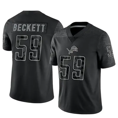 Men's Limited Tavante Beckett Detroit Lions Black Reflective Jersey