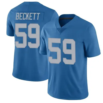 Men's Limited Tavante Beckett Detroit Lions Blue Throwback Vapor Untouchable Jersey
