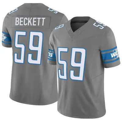 Men's Limited Tavante Beckett Detroit Lions Silver Vapor F.U.S.E. Jersey