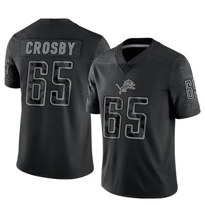 Men's Limited Tyrell Crosby Detroit Lions Black Reflective Jersey