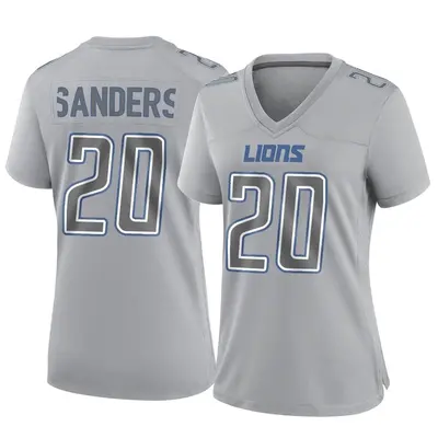 Women's Game Barry Sanders Detroit Lions Gray Atmosphere Fashion Jersey