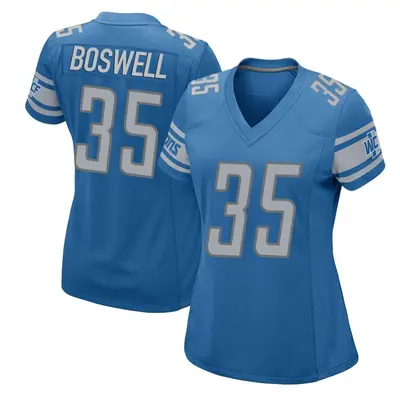 Women's Game Cedric Boswell Detroit Lions Blue Team Color Jersey