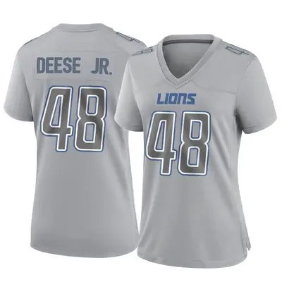 Women's Game Derrick Deese Jr. Detroit Lions Gray Atmosphere Fashion Jersey