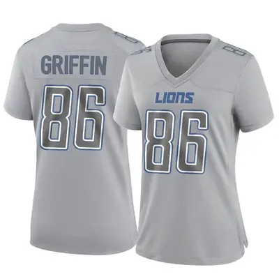Women's Game Garrett Griffin Detroit Lions Gray Atmosphere Fashion Jersey