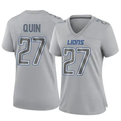 Women's Game Glover Quin Detroit Lions Gray Atmosphere Fashion Jersey