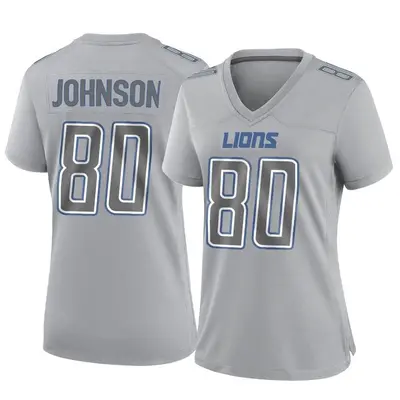 Women's Game Josh Johnson Detroit Lions Gray Atmosphere Fashion Jersey