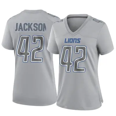 Women's Game Justin Jackson Detroit Lions Gray Atmosphere Fashion Jersey