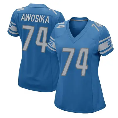 Women's Game Kayode Awosika Detroit Lions Blue Team Color Jersey