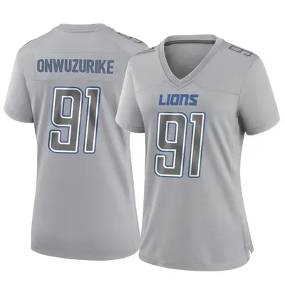 Women's Game Levi Onwuzurike Detroit Lions Gray Atmosphere Fashion Jersey