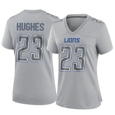 Women's Game Mike Hughes Detroit Lions Gray Atmosphere Fashion Jersey
