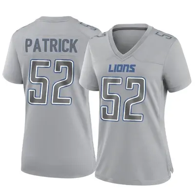 Women's Game Natrez Patrick Detroit Lions Gray Atmosphere Fashion Jersey