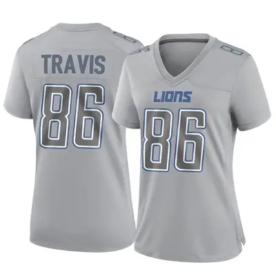 Women's Game Ross Travis Detroit Lions Gray Atmosphere Fashion Jersey