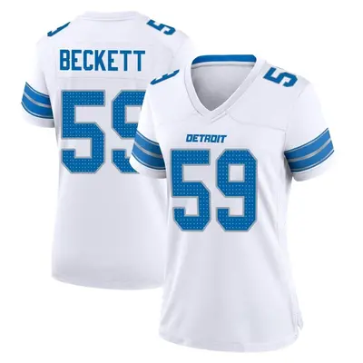 Women's Game Tavante Beckett Detroit Lions White 2nd Jersey